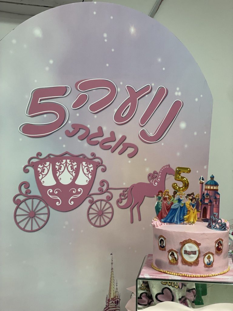 קיר צילום יום הולדת ילדה נסיכות